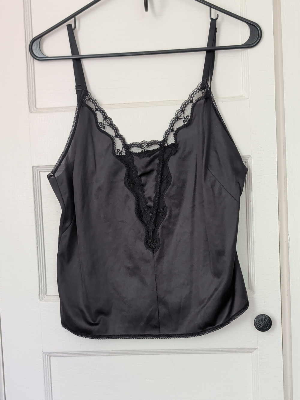 Lovable Black Lace Camisole Cami  Piece Night Out Date Antron Layer Piece VTG